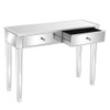 Bonnlo Mirrored Console Table with 2 Drawers Silver Desk