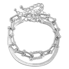 Gold Bracelets for Women Dainty Boho Stackable Bracelet Set Gold Chunky Layered Link Bangle for Men