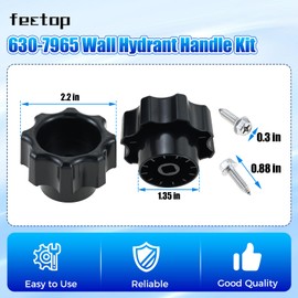 2 Pcs 630-7965 Wall Hydrant Handle Kit Compatible with Prier Mansfield 500 400 300 Outdoor Faucet, Wheel Shaped Frost Proof Hydrant Faucet Handle Parts with Screw Kit