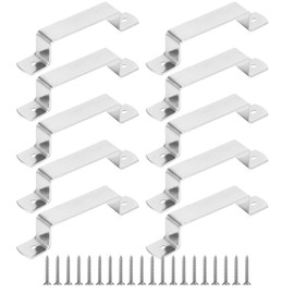 Fence Post Security Brackets, 10Pcs 80mm×20mm Fence Panel Clips 304 Stainless Steel Anti Rattle Bracket with Screws Post Clamp Bracket for Concrete or Wood Fences (Length 125mm, Height 20mm)