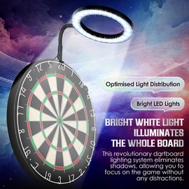 Hiboom Dart Board Light, Portable Darts Light, LED Ring Dartboard Light, Dart Board Lighting for the Entire Board Easy to Disassemble, Compatible with all products and models of dartboards