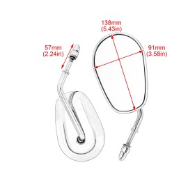 YHMTIVTU Universal Chrome 8mm Rear Side View Mirrors Fit For Harley Softail Dyna Touring