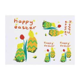 4 x 'Happy Easter Chicks' Temporary Tattoos - Water Resistant, Skin-Safe, Non-Toxic Transfers, Mixed Sizes (TO00083518)