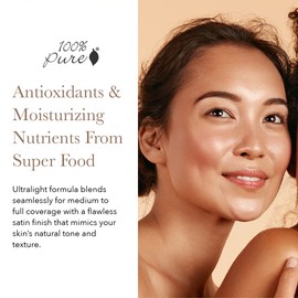 100% PURE 2nd Skin Lightweight Serum Foundation Anti-Aging Face Makeup - Blendable Coverage Liquid Hydration Boost for Soft Plumped Up Glow, Vegan Shade 5 (Neutral w/Peachy Undertone) - 1.18 Fl Oz