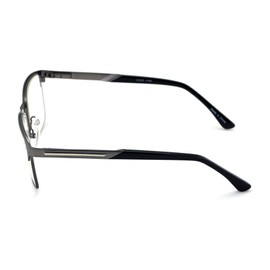 Men Rectangular Stainless Steel Reading Glasses Anti Blue Ray Lens - Computer Reader - Wide Fitment (Gray, 2.00)