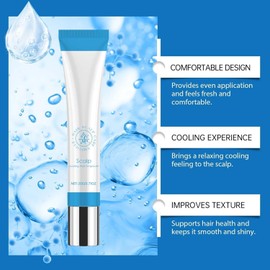 Scalphy Hair Ampoule, 20 ml, Cooling Scalp Essence with 3 Roll Applicator, Non-Greasy Hair Growth Serum