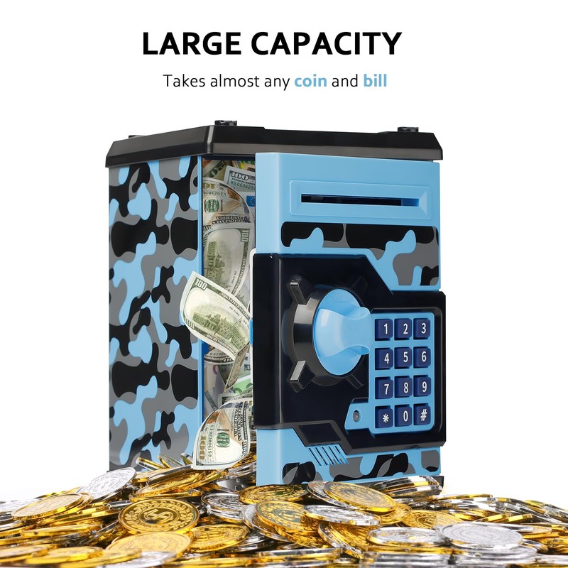 ATM Piggy Bank for Boys Girls, Vcertcpl Mini ATM Coin