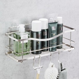 KINCMAX Shower Caddy Multi-purpose Storage Organiser Decoration Stainless Waterproof Installation Racks under sink cabinet spice rack - Quantity: 4 Pack