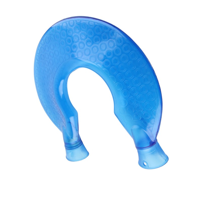 1400ml U Shaped Hot Water Bag Translucent Blue PVC Heating