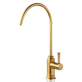 Achelous Brushed Gold Kitchen Water Filter Faucet,Stainless Steel Lead-Free Drinking Water Faucet Fits Reverse Osmosis Units or Filtration System in Non-Air Gap