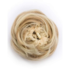 Donut Chignon Clip in Hair Bun Extensions Hairpieces Drawstring Updo Hair Piece Brown Brunette For Women Gril Lady Accessories Dark Blonde to Bleach Blonde