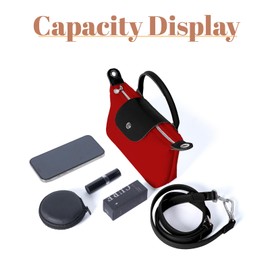 NCEDN Genuine Leather Mini Tote Bag for Women – Lightweight Waterproof Nylon Crossbody Bag with Zipper & Adjustable Strap, Stylish Everyday Purse for Work, Travel, and Shopping, Red