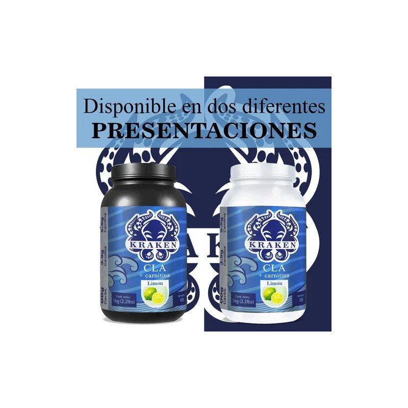 Cla Carnitina 1kg Kraken 100 Servs Pre Entreno Sabores