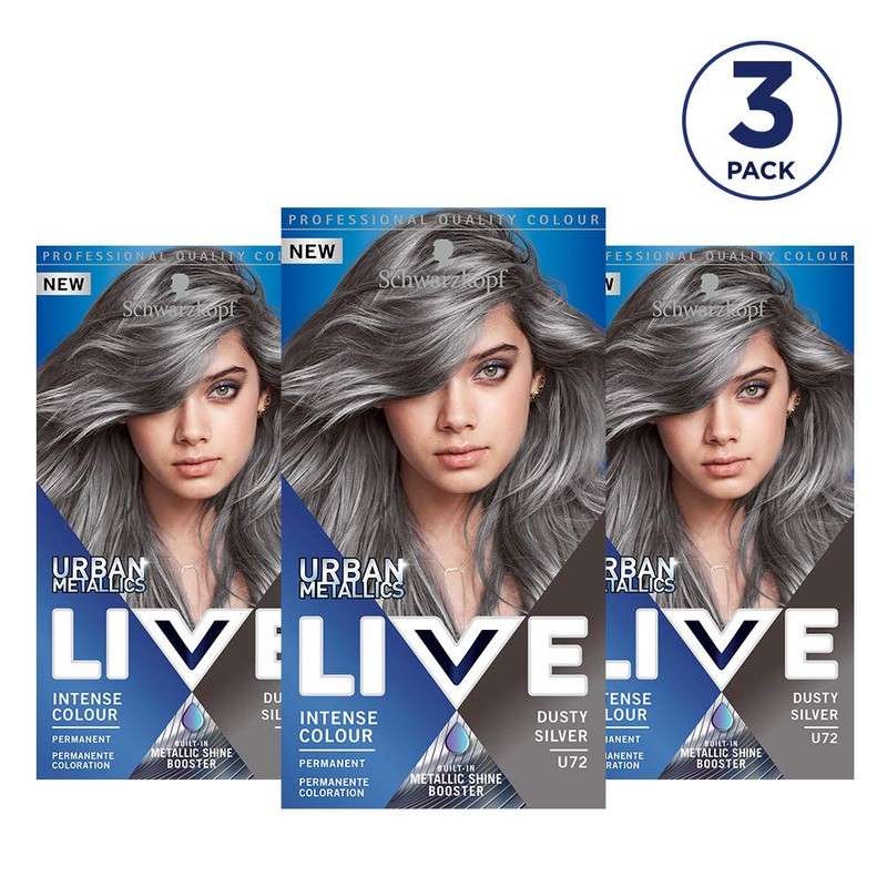 Schwarzkopf Live U72 Dusty Silver Pack Of 3