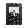 THKRLOF 4x6 Picture Frame with Mat for 3.5x5, Wavy Edge
