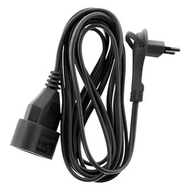 Extension Lead - 6A L.3m - Flat Connector - Black Zenitech