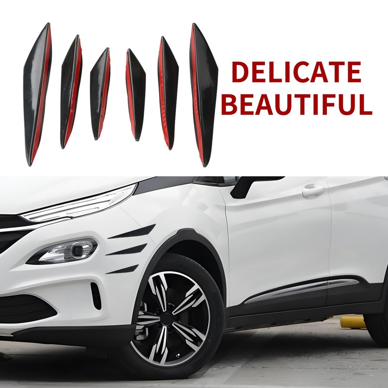 6 Pcs Car Spoiler Canards Kit,Automobile Front Bumper Lip Splitter