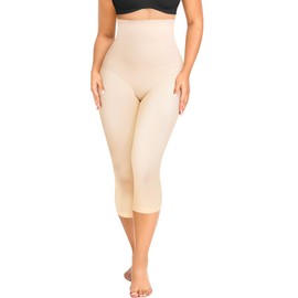 Irisnaya Women Seamless Shapewear Control Panties High Waist Trainer Tummy Butt Lifter Body Shaper Short Thighs Slimmer(X-Large, Beige)