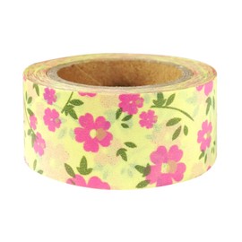 Wrapables Floral and Nature Japanese Washi Masking Tape, Pink Heart Flowers
