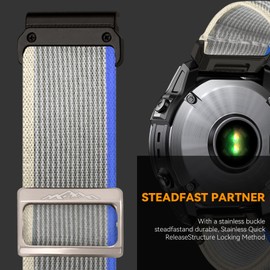 chinbersky 22 mm Nylon Bracelet for Garmin Feinx 6 Pro/6/7/7 Pro/5/5 Plus Bracelet, Elastic Band for Forerunner 935/945/955/965/745, for Instinct/2/Approach S60/S70-47 mm, Descent G1/Epix 2/Epix Pro