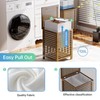 SMIBUY Double Laundry Hamper with Lid, 120L Bamboo Laundry Basket