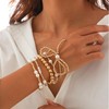 TELAIN Bracelet Ladies Gold, Set Of 5 With Adjustable Size,