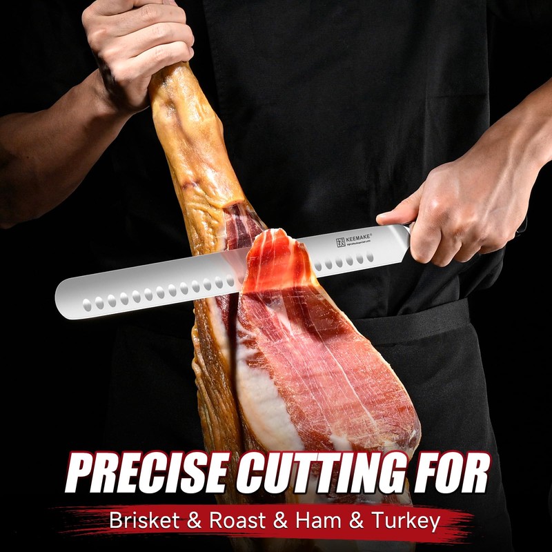 KEEMAKE Carving Knife Set - 12" Brisket Knife & 10"