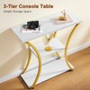 Hoctieon 3 Tier Console Table with Open Wood Shelves, Decorative
