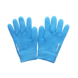 PURECODE Gift Set, Moisturizing Gel Gloves + Moisturizing Gel Socks + 100% Pure Organic Argan Oil - Made in USA for Dry Hands and feet (Dark Blue)