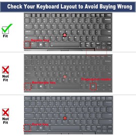 Keyboard Cover for 2024 2023 Lenovo Thinkpad x1 Carbon Gen 11/10 14", ThinkPad T14 T14s L14 P14s Gen 4/Gen 3, ThinkPad X1 Yoga Gen 8/7, E14 Gen 5 (Not Fit T14 L14 P14s Gen 2 1, E14 Gen 4/3)-Tinted TPU