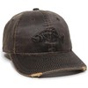 Outdoor Cap Adjustable Closure Bonefish Weathered Cotton Cap, Dark Brown