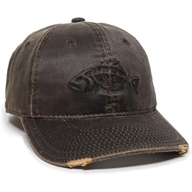Outdoor Cap Adjustable Closure Bonefish Weathered Cotton Cap, Dark Brown