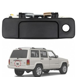 TQPONLY 83210 Liftgate Handle with Keyhole | Compatible with 1997-2001 Jeep Cherokee,1993-1998 Jeep Grand Cherokee Tailgate Latch Handle | Replaces 55076016 (Texture Black)