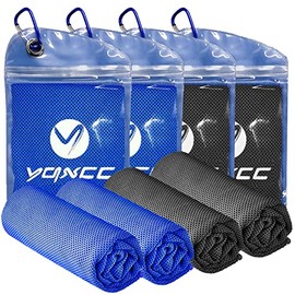 YQXCC 4 Pack Cooling Towel (40"x12") Cool Cold Towel for Neck, Microfiber Ice Towel, Soft Breathable Chilly Towel for Yoga, Golf, Gym, Camping, Running, Workout & More Activities