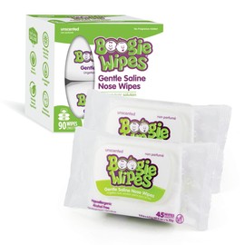 Wipes Gentle Saline Wet Wipes For Runny Or Dry Nose, Hypoallergenic, Fragrance-Free Unscented, 90 Count - Packaged In Convenient Wipe Packs, Fragrance-Free