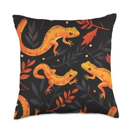 Cute Newt Cartoon Plush Toy - Colorful Wildlife Pattern Throw Pillow