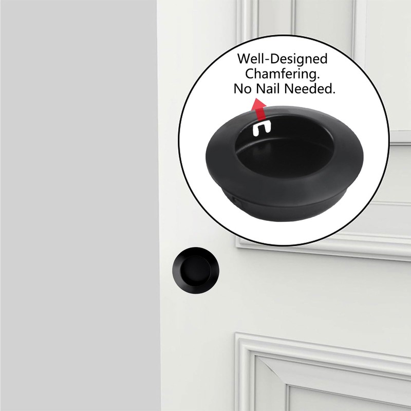 MOROBOR 8 Pack Round Sliding Closet Door Handles, Stainless Steel,