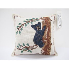 Paine's Balsam FIR Pillow 5"x5" Embroidered Black Bear Pine Sachet Scent Lodge Style