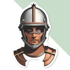 Medium 100mm 'Roman Gladiator Helmet' Permanent Sticker Decal for Cars/Windows/Bins/Walls etc (DW00105305)