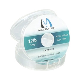 MAXIMUMCATCH Maxcatch Fluorocarbon Fly Fishing Tippet Material Leader Line –Virtually Invisible – 55yards 0X-6X (Made in Japan) (Saltwater Fluorocarbon, 16lb-55yd)