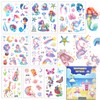 Dawnglow Children's Mermaid Tattoos, 8 Sheets Glitter Tattoos, Children's Unicorn
