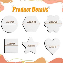 24 pcs Magnetic Painting Canvas Boards Mini Canvas Boards Blank Canvases Various Size Magnetic Canvases for DIY Acrylic Oil Watercolor Painting Fridge Locker Art Crafts