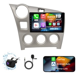 Slakerbe Android 13 Car Radio Compatible with Toyota for Matrix 2009-2014, 4G+64G 9" Touch Screen Car Stereo Radio with Wireless Carplay Android Auto GPS WiFi Mic Backup Camera