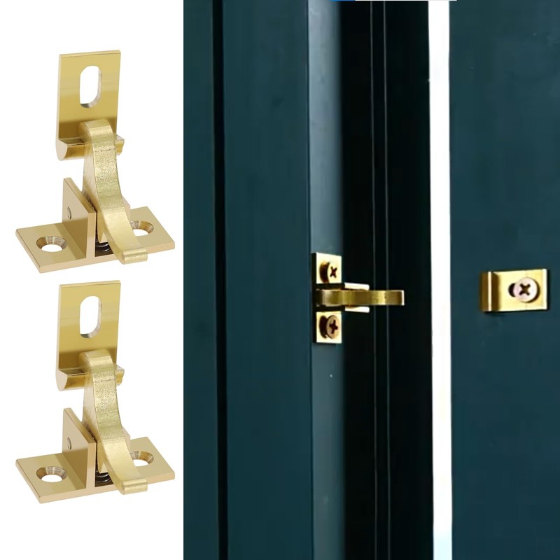 eMagTech 4Pcs Pure Brass Bird Latches with Screws Window Elbow