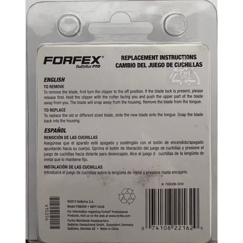 Babyliss Pro FX602W Forfex Replacement Detachable Ceramic Blade size 2