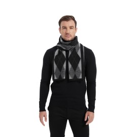 EP Mode Men's Winter Scarf, Cashmere Feel, Super Soft & Warm (Retro Diamond)