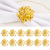 SIYOMG Pack of 12 Flower Napkin Ring Buckle, Hollow Flowers