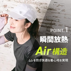 TOREMON Running Cap, Men's, Women's, UV Protection, Sports Cap, Lightweight, Mesh, Breathable, Cooling, Sunshade, Marathon, Jogging, Climbing, Golf, Outdoor Activities, Black, M