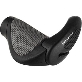 Ergon GP2 Ergonomic Gripshift Handlebar Grip, Black/Grey black Black - Black Size:Large