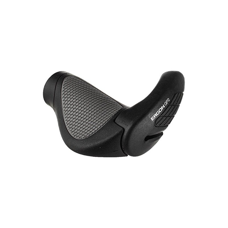 Ergon GP2 Ergonomic Gripshift Handlebar Grip, Black/Grey black Black -